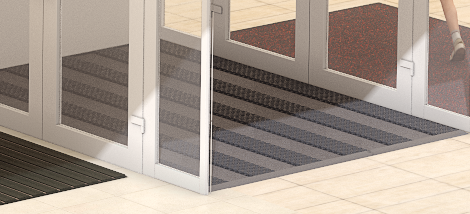 Покрытия для задержания мелкой грязи (тамбурные покрытия, 2-я степень очистки)